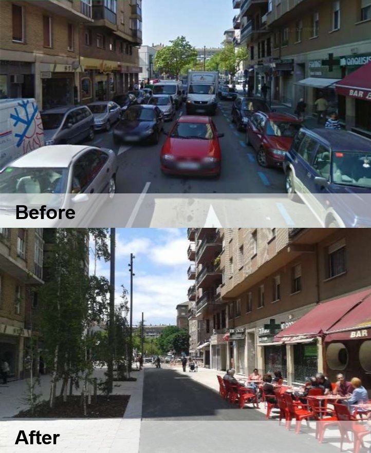 實施超級街區（superblocks）比對圖（Source: Interreg Europe官方網站）