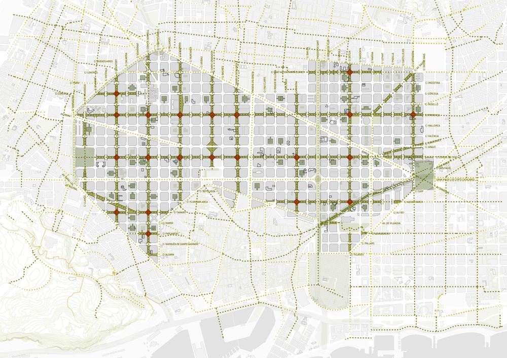 位於 Eixample 區的新超級街廓計畫（Source：Ajuntament de Barcelona 官方網站）