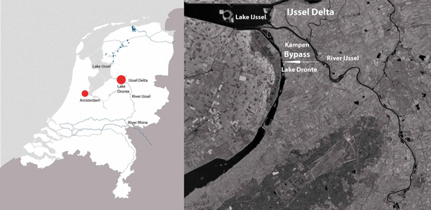 (上艾瑟爾省 Overijssel 和坎彭市 Kampen 位置圖。資料來源:上艾瑟爾省政府網站)