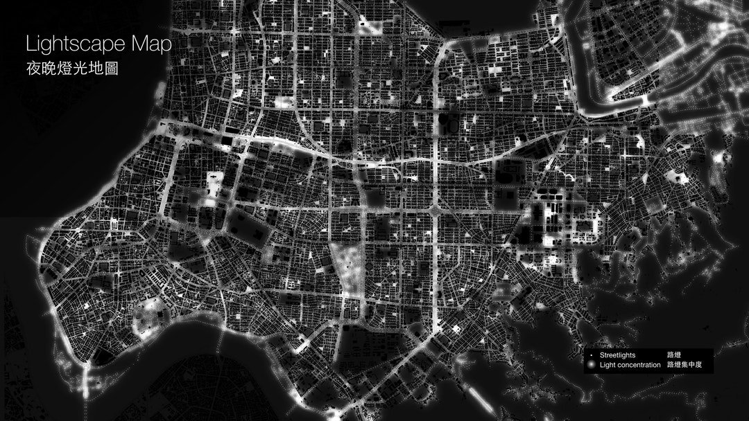 (臺北市區夜晚燈光地圖)